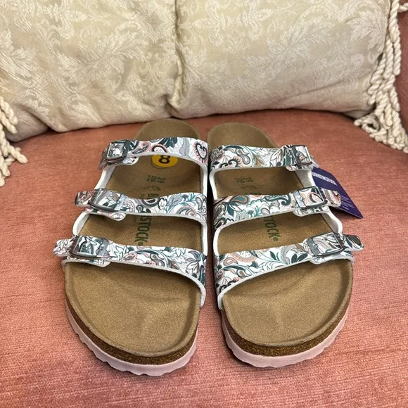 Birkenstock Florida Fresh Vegan Flower sandals, size 8 women (39euro) NWT