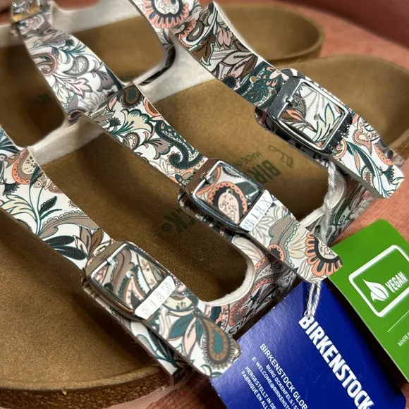 Birkenstock Florida Fresh Vegan Flower sandals, size 8 women (39euro) NWT