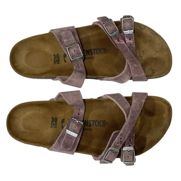 Birkenstock Franca Lavender Oiled Leather Mules Sandals Like NWOT Unique L7 M5