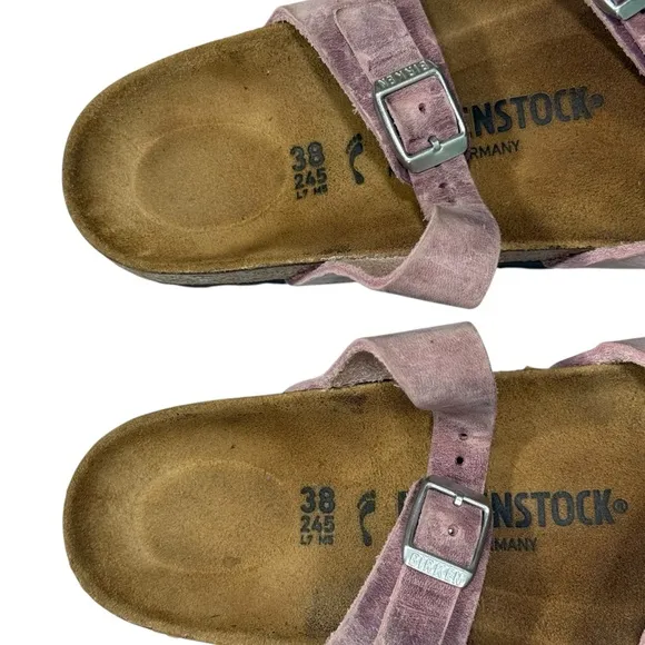 Birkenstock Franca Lavender Oiled Leather Mules Sandals Like NWOT Unique L7 M5
