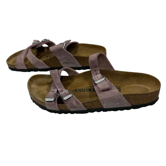 Birkenstock Franca Lavender Oiled Leather Mules Sandals Like NWOT Unique L7 M5