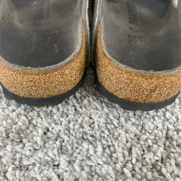 Birkenstock Gizeh Birko-Flor Sandal Womens Size 7.5 Silver Flat Slip On
