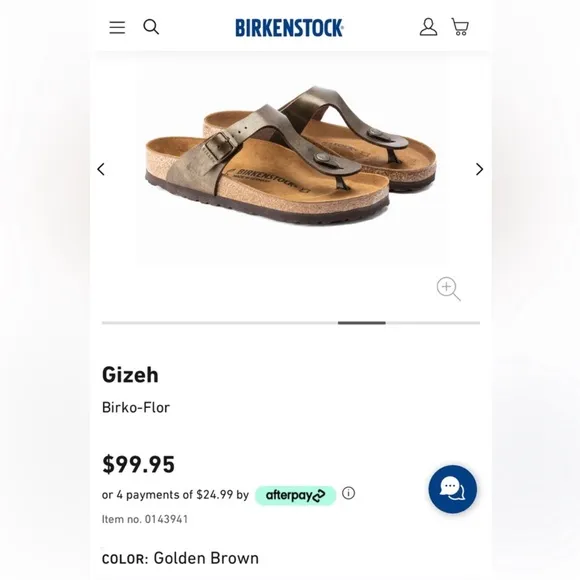 BIRKENSTOCK Gizeh Birko-Flor Women’s Adjustable Tong Sandals 36= 5 - 5.5