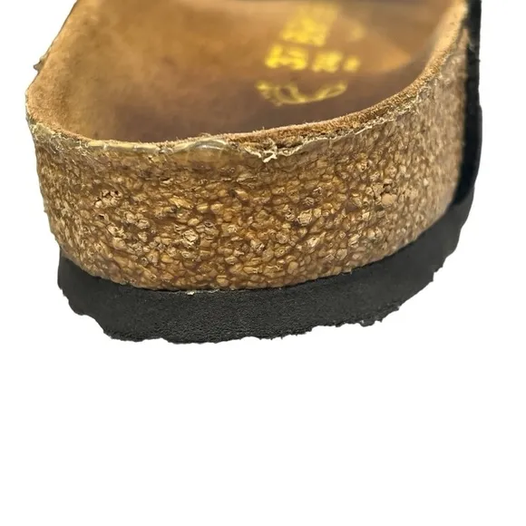 BIRKENSTOCK GIZEH Metallic Onyx Birko-Flor Thong Sandals Women's 37 US 6-6.5