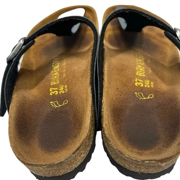 BIRKENSTOCK GIZEH Metallic Onyx Birko-Flor Thong Sandals Women's 37 US 6-6.5