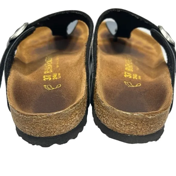 BIRKENSTOCK GIZEH Metallic Onyx Birko-Flor Thong Sandals Women's 37 US 6-6.5