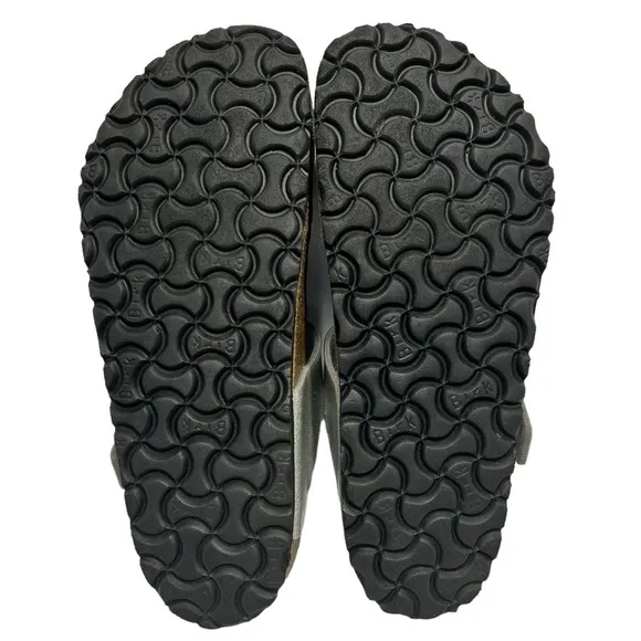 BIRKENSTOCK GIZEH Soft Footbed Silver Sparkle Thong Sandals Women's 37 US 6-6.5
