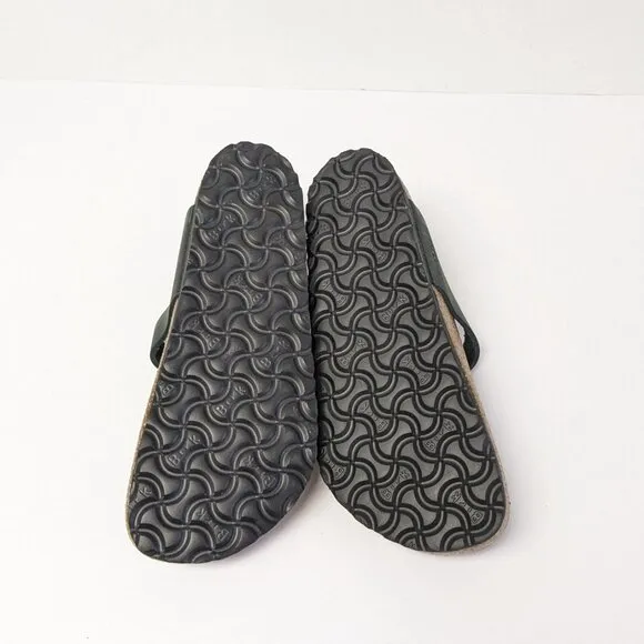 Birkenstock Gizeh Thong Sandals, Black Leather, Women's 7 M (EU 38)