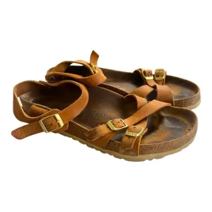 Birkenstock Kumba Womens 8 Sandals Brown Ankle Strap Leather Strappy EU 41
