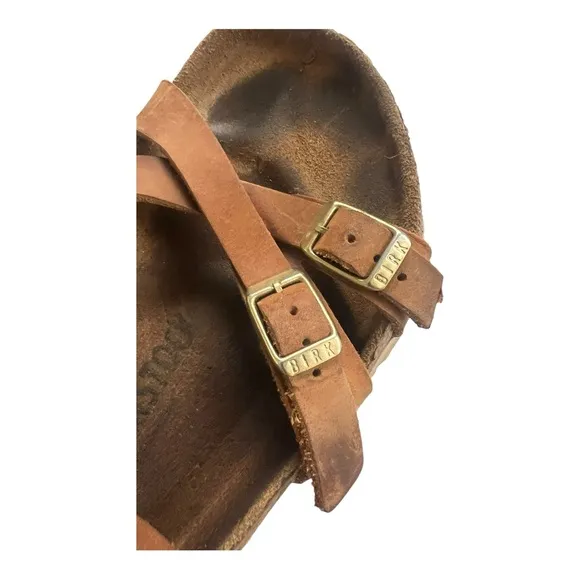 Birkenstock Kumba Womens 8 Sandals Brown Ankle Strap Leather Strappy EU 41
