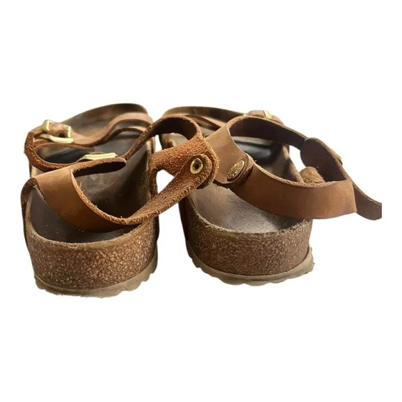 Birkenstock Kumba Womens 8 Sandals Brown Ankle Strap Leather Strappy EU 41