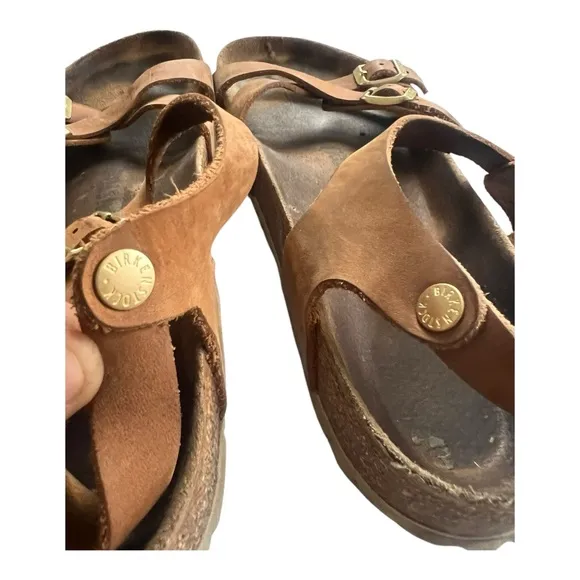 Birkenstock Kumba Womens 8 Sandals Brown Ankle Strap Leather Strappy EU 41