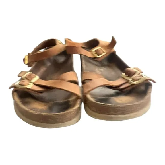 Birkenstock Kumba Womens 8 Sandals Brown Ankle Strap Leather Strappy EU 41