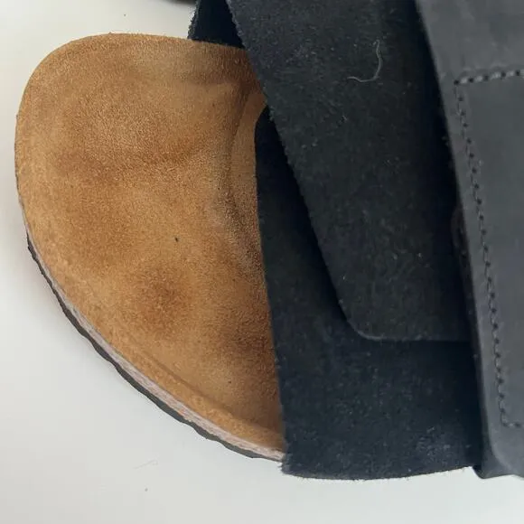 Birkenstock Kyoto Nubuck Leather Black Slide Sandals Men Size 12