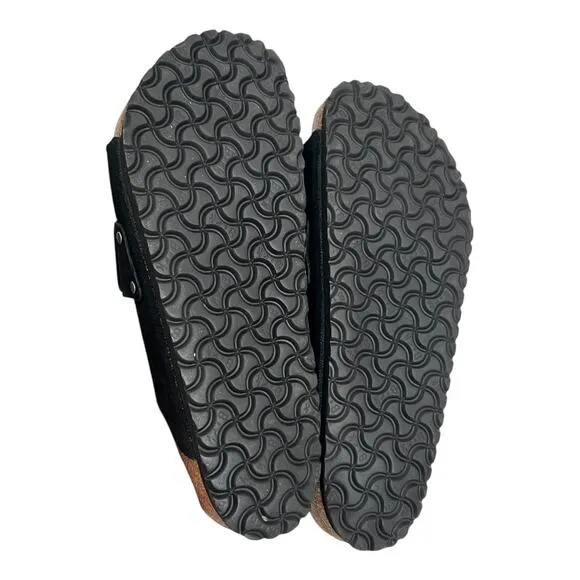 Birkenstock Kyoto Nubuck Leather Black Slide Sandals Men Size 12