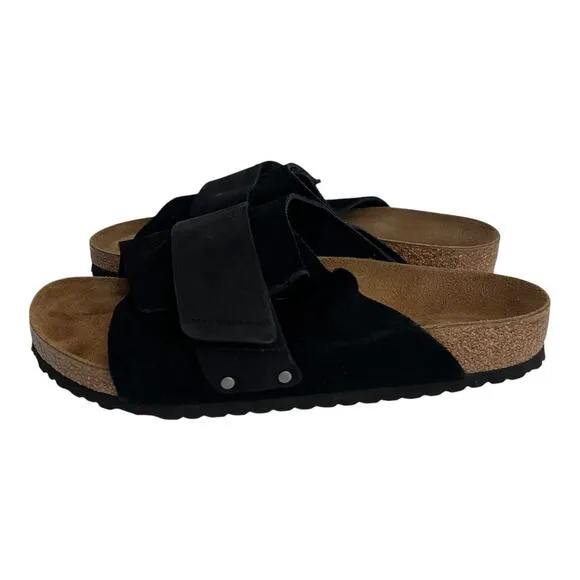 Birkenstock Kyoto Nubuck Leather Black Slide Sandals Men Size 12