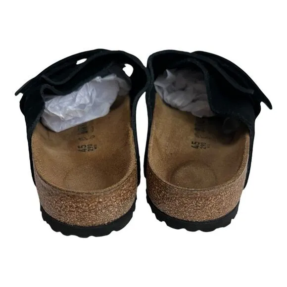 Birkenstock Kyoto Nubuck Leather Black Slide Sandals Men Size 12
