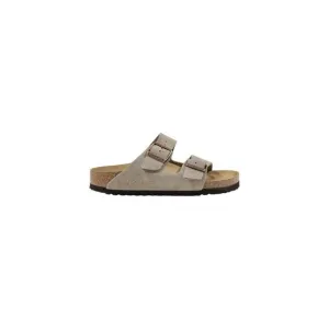Birkenstock Leather Slippers with Classic Design Women Beige