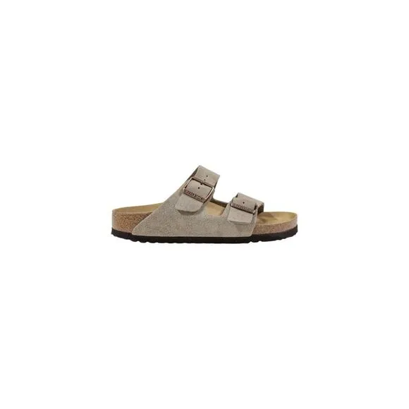 Birkenstock Leather Slippers with Classic Design Women Beige