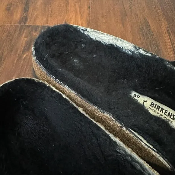 BIRKENSTOCK Madrid Big Buckle Shearling in Black Oiled Leather EU 39 US 8-8.5 N