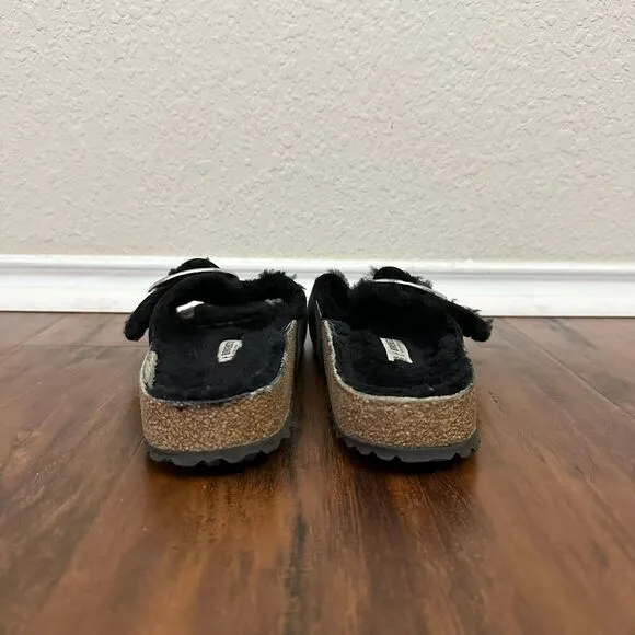 BIRKENSTOCK Madrid Big Buckle Shearling in Black Oiled Leather EU 39 US 8-8.5 N