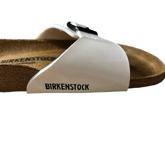 BIRKENSTOCK Madrid Birko-Flor Footbed Buckle Sandals White Size 10 (41) NWT