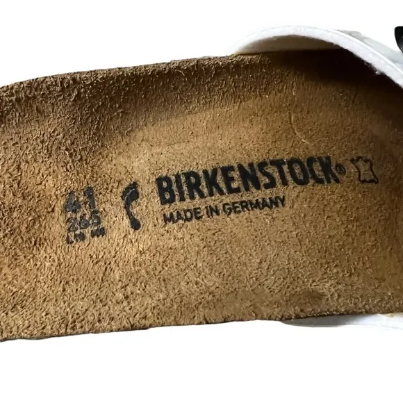 BIRKENSTOCK Madrid Birko-Flor Footbed Buckle Sandals White Size 10 (41) NWT