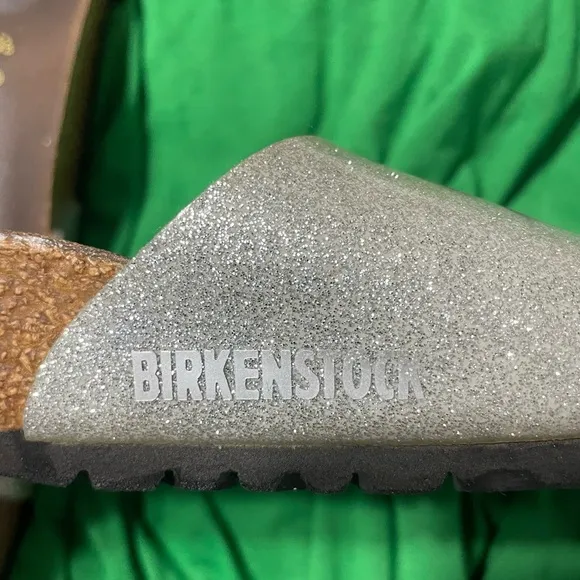 Birkenstock Madrid Birko-Flor Silver Glitter Sandals