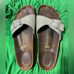 Birkenstock Madrid Birko-Flor Silver Glitter Sandals