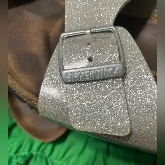 Birkenstock Madrid Birko-Flor Silver Glitter Sandals