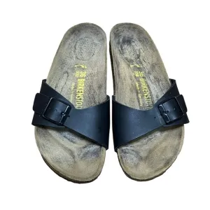 Birkenstock Madrid Slip On Black Birko‎ Flor Sandals Women Size 36