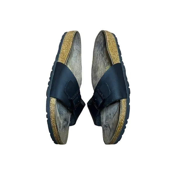 Birkenstock Madrid Slip On Black Birko‎ Flor Sandals Women Size 36
