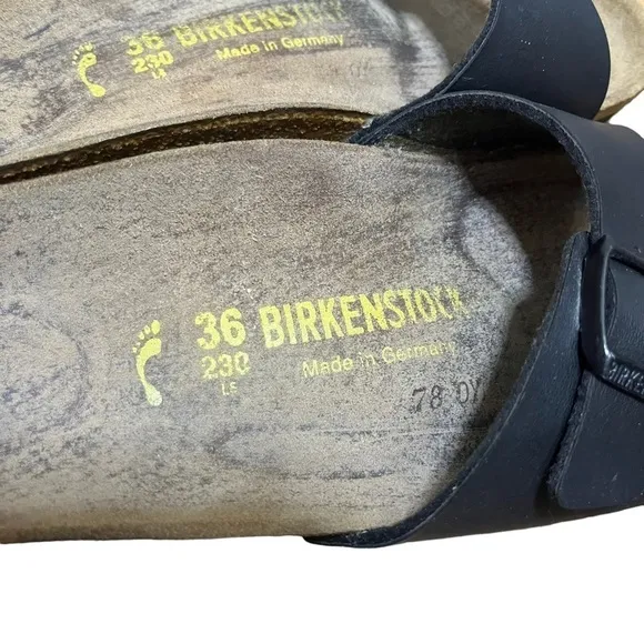Birkenstock Madrid Slip On Black Birko‎ Flor Sandals Women Size 36
