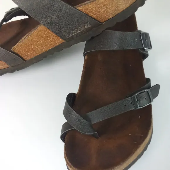 Birkenstock Mayari Black Sandals Vegan Leather Size EU 39 US W8