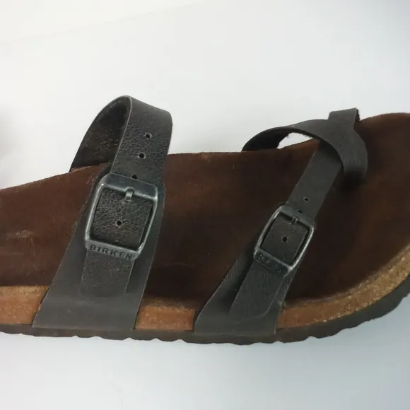 Birkenstock Mayari Black Sandals Vegan Leather Size EU 39 US W8