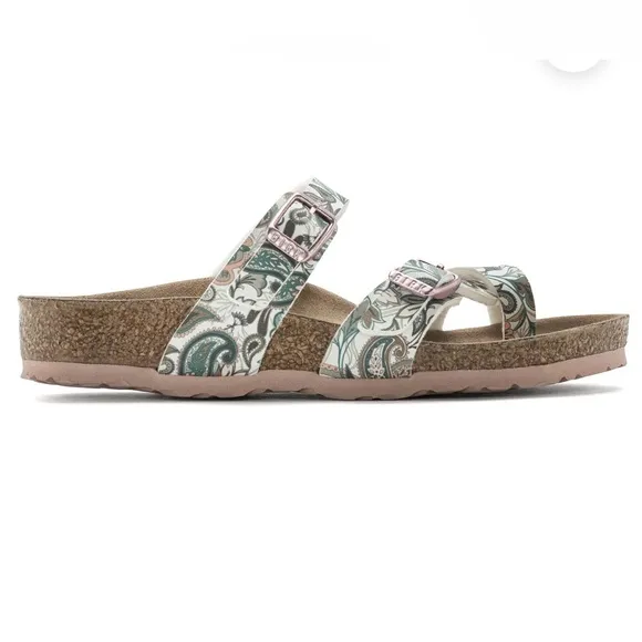 Birkenstock MAYARI KIDS Sandals White Pink Green Birko-Flor Size 31 13-13.5