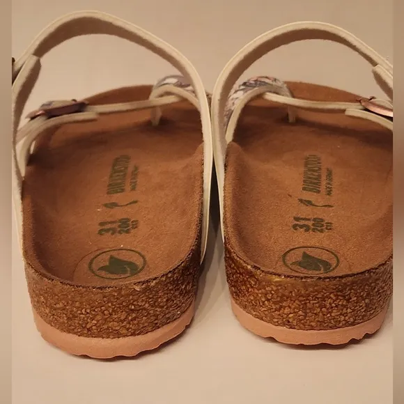 Birkenstock MAYARI KIDS Sandals White Pink Green Birko-Flor Size 31 13-13.5