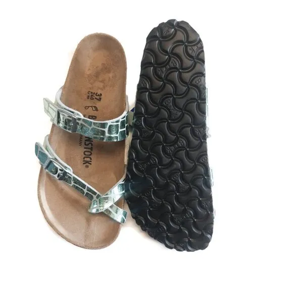 Birkenstock Mayari Sandals Mens 4 - 4.5 Womens 6 - 6.5 EU 37 Mineral Gator Gleam