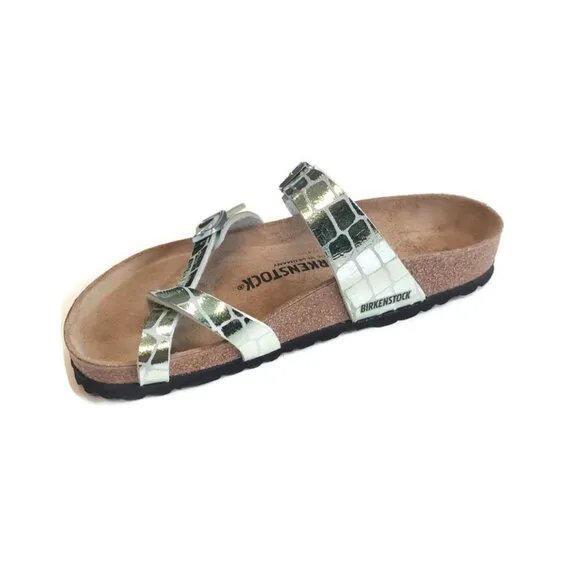 Birkenstock Mayari Sandals Mens 4 - 4.5 Womens 6 - 6.5 EU 37 Mineral Gator Gleam