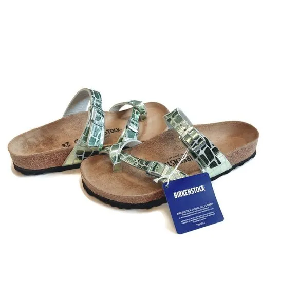 Birkenstock Mayari Sandals Mens 4 - 4.5 Womens 6 - 6.5 EU 37 Mineral Gator Gleam