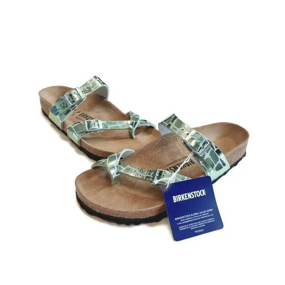 Birkenstock Mayari Sandals Mens 4 - 4.5 Womens 6 - 6.5 EU 37 Mineral Gator Gleam