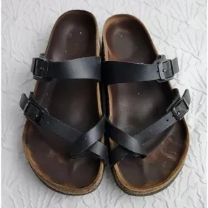 Birkenstock Mayari Women's Black Leather Sandal Comfort Summer size 36 US 5/5.5