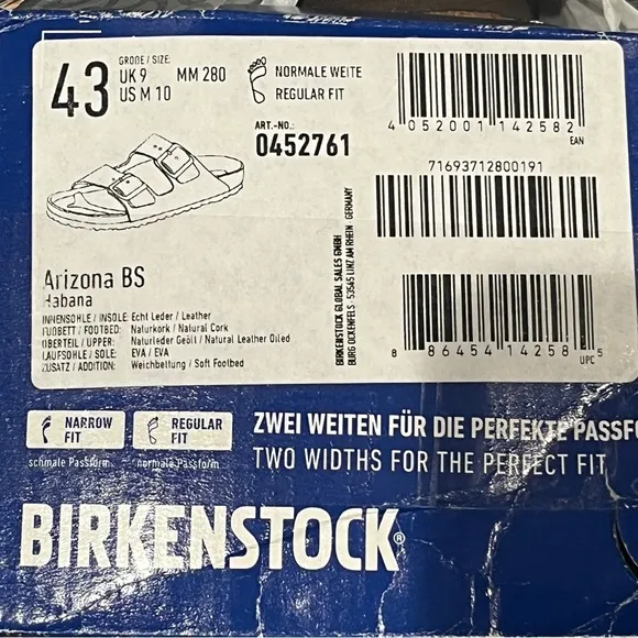 Birkenstock Men’s Arizona Sandals Soft Footbed Habana Oiled Leather Size 10