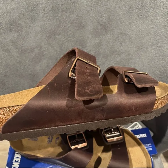 Birkenstock Men’s Arizona Sandals Soft Footbed Habana Oiled Leather Size 10