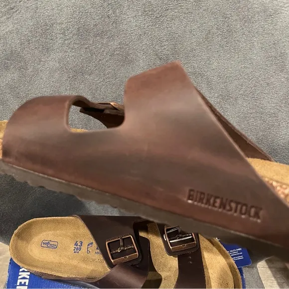 Birkenstock Men’s Arizona Sandals Soft Footbed Habana Oiled Leather Size 10