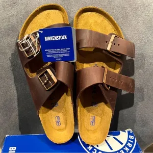 Birkenstock Men’s Arizona Sandals Soft Footbed Habana Oiled Leather Size 10