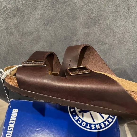 Birkenstock Men’s Arizona Sandals Soft Footbed Habana Oiled Leather Size 10