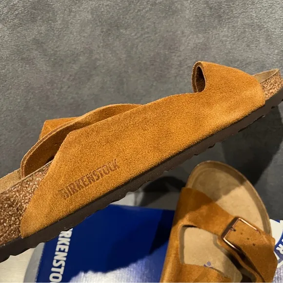 Birkenstock Men’s Arizona Sandals Soft Footbed Suede Leather Mink 10 US MEN