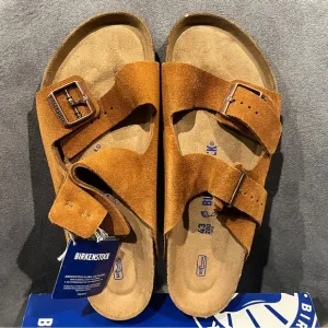 Birkenstock Men’s Arizona Sandals Soft Footbed Suede Leather Mink 10 US MEN