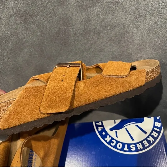 Birkenstock Men’s Arizona Sandals Soft Footbed Suede Leather Mink 10 US MEN